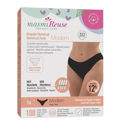 Masmireuse Modern Menstrual Underwear Negru, 1 bucată, L