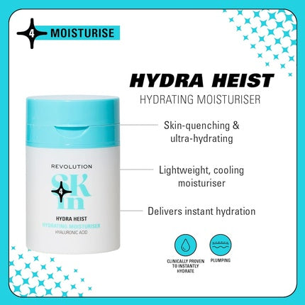 Cremă Facială Hidratantă Revolution Skincare Hydra Heist, 100 g, Textură Ușoară
