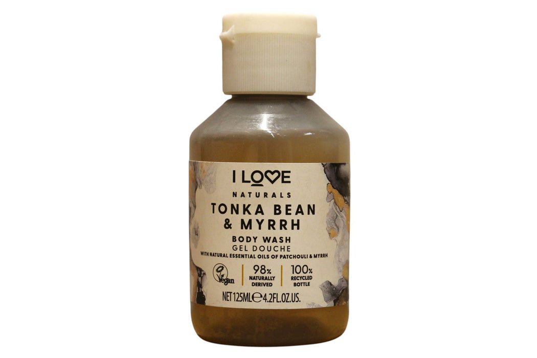 Gel de duș I Love Naturals Collection, Boabe de tonka & Smirnă, hidratant, vegan, 125 ml