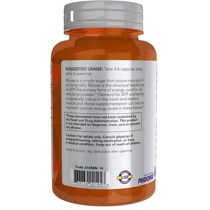 Supliment Nutrițional NOW Foods D-Ribose 750mg 120 Capsule