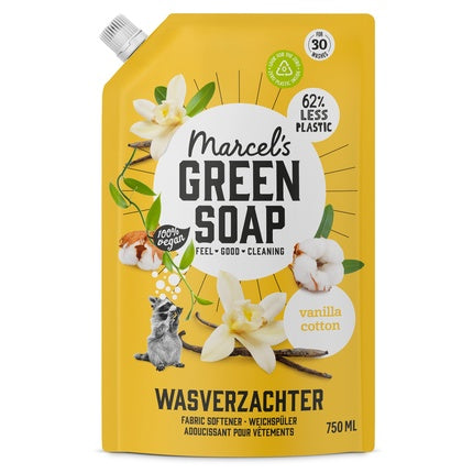Condiționar rufe ecologic Marcel's Green Soap, Vanilie & Bumbac Refill, 750 ml