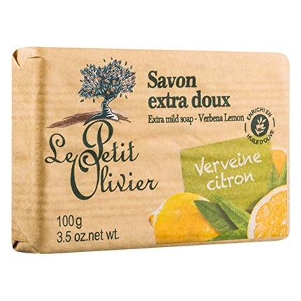 Săpun solid extra fin Le Petit Olivier cu lavandă, verbena și lămâie, 100g