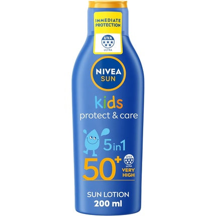 Loțiune de protecție solară Nivea Sun Kids Protect & Care, SPF 50+, pentru copii, 200 ml