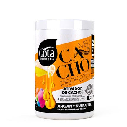 Gota Dourada Meu Cacho Perfeito, Activator de Bucle 2 în 1 cu Argan și Queratina