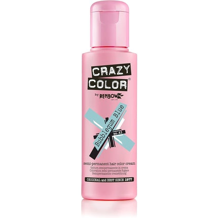 Culoare păr Crazy Color Bubblegum Blue semipermanentă, 4 flacoane x 113 ml