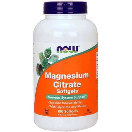 Softgeluri Magneziu Citrat, NOW Foods, 180 buc