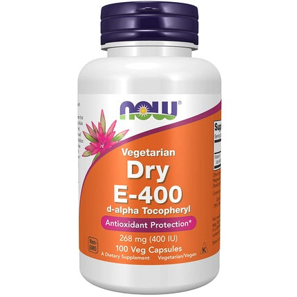 NOW Foods Dry E400 d-Alpha Tocopheryl - 100 Capsule Vegetale