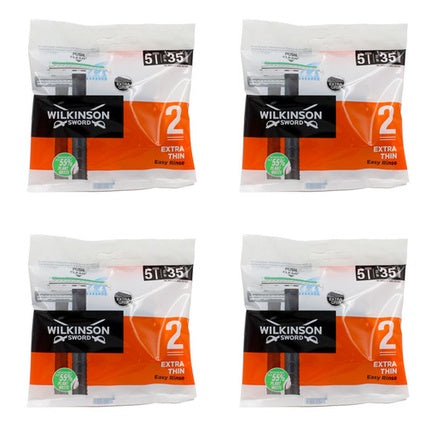 Rase Disposable Extra Thin Wilkinson Sword, Set de 2 bucăți, Negru și Portocaliu