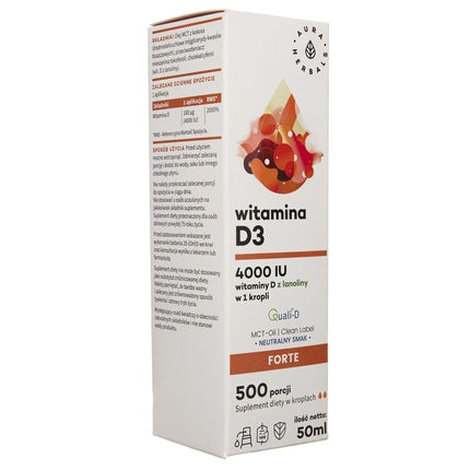 Supliment Vitamină D3 Aura Herbals 4000 IU 50ml