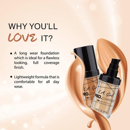 Fond de ten L.A. Girl Pro Coverage alb, iluminator