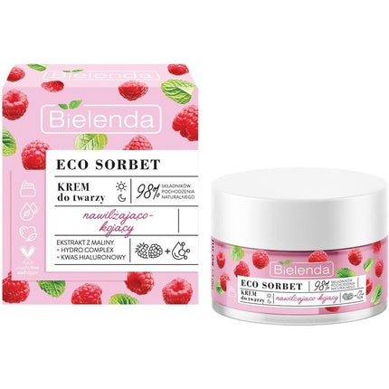 Cremă hidratantă, Bielenda, ECO SORBET Malina, 50ml