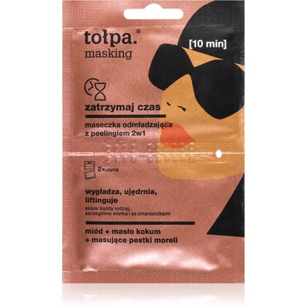 Topa Time Stop Mask With Peeling 2in1 Rejuvenating Mask, Tołpa, 2x5ml, ambalaj portocaliu