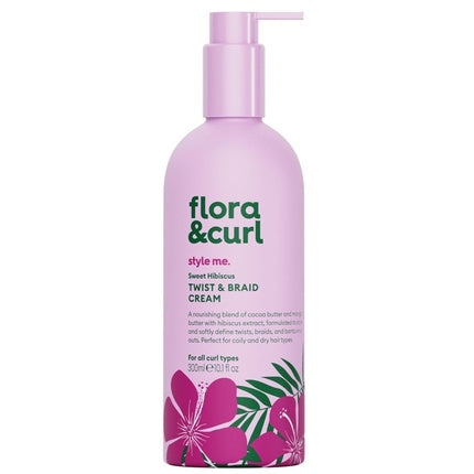 Cremă de modelare Floracurl Sweet Hibiscus Twist & Braid, 300ml, roz