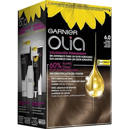 Vopsea de păr permanentă, Garnier, Olia 6.0, blond închis