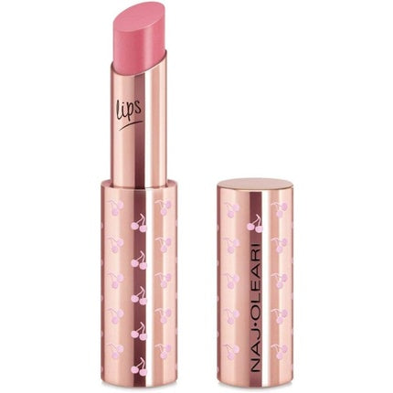 Ruj Naj Oleari True Icon Lipstick 02 Pink Conch, roz cu design cireșe