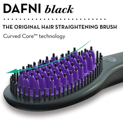 Dafni Black The Original Hair Straightening Brush Styles Hair Up to 10 Times Faster Than a Flat Iron