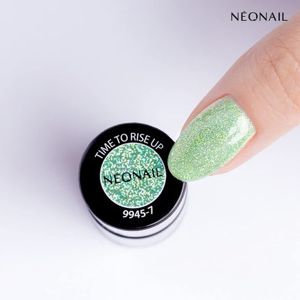 Lac unghii, Neonail, gel, verde cu sclipici, 7.2ml