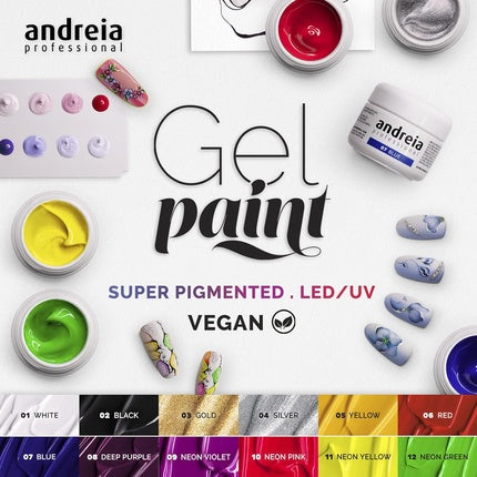 Gel colorat ungii Andreia, 09 Neon Violet, 4g