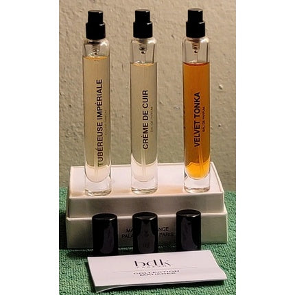 Set Parfumuri BDK Parfums, La Découverte Matières, Tubereuse Impériale, Crème de Cuir, Velvet Tonka (3 x 7 ml)