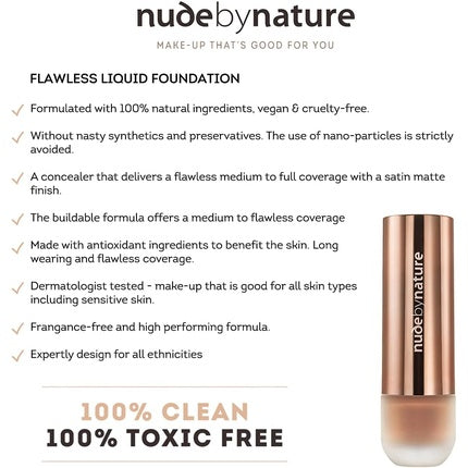 Fond de ten Nude By Nature Flawless Liquid W4 Soft Sand, 30g