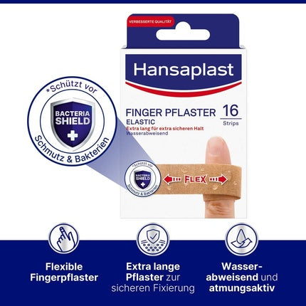 Banda adezivă Hansaplast Elastic Finger Strips Extra Long, 16 buc