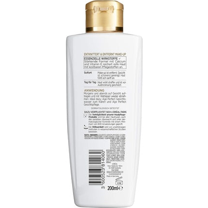Lapte de curățare, L'Oréal Paris, Age Perfect, 200ml, ambalaj alb cu capacitate aurie