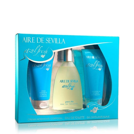 Set cadou, Aire de Sevilla, Fresh Blue Edition, cremă de corp, gel exfoliant