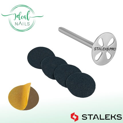 Disc pedichiură Staleks, inox, cu rezerve 180