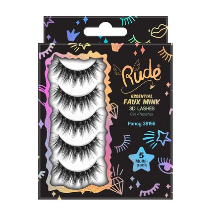 Rude Essential Faux Mink 3D Lashes - Pachet de 5