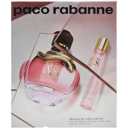 Set Parfum Paco Rabanne Pure XS For Her, Edp Spray 80ml + 20ml, Set Cadou