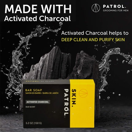 Săpun Bară Skin Patrol, Cărbune Activ, Fără Sulfat și Parabeni, Negru, 150 g
