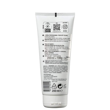 Gel fixare L'Oréal Professionnel Tecni.ART Fix Max, 200ml, alb