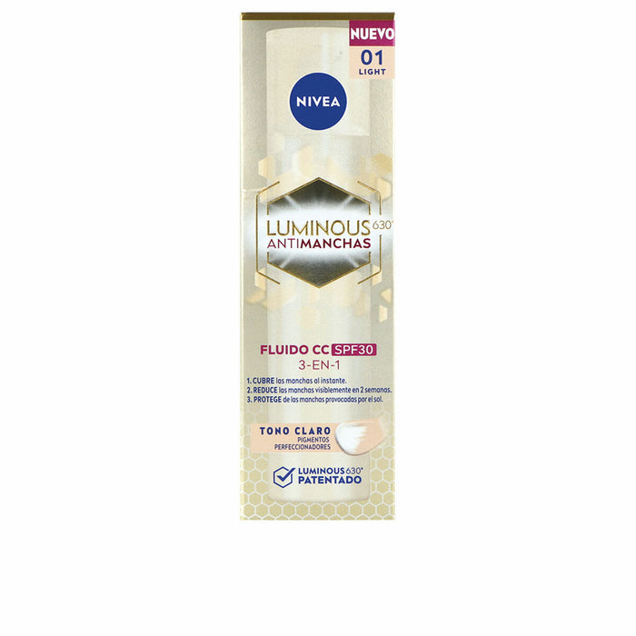 CC Cream, Nivea, Luminous SPF 30, 40 ml, culoare naturală