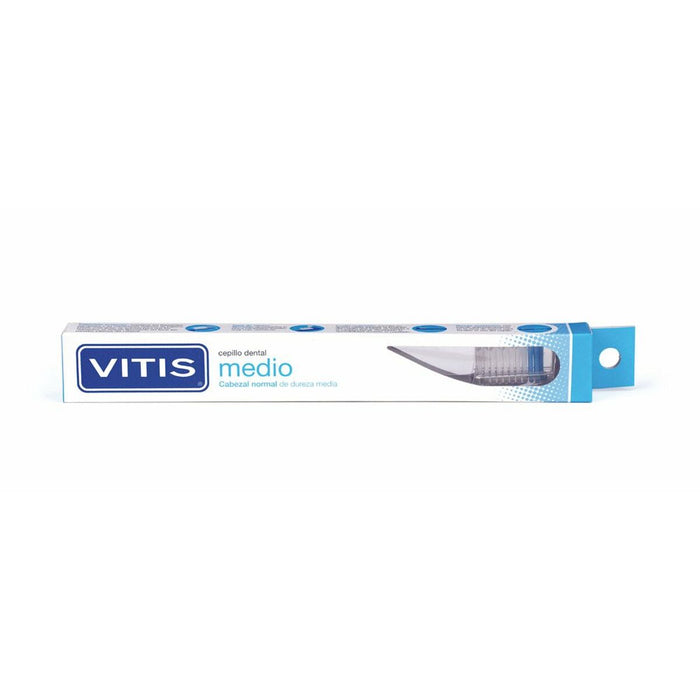 Periuță de dinți manuală, Vitis, Medium, albastru