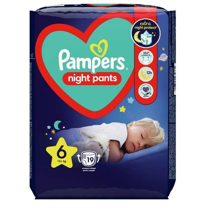 Scutece de noapte Pampers, Night Pants, mărimea 6, multicolor
