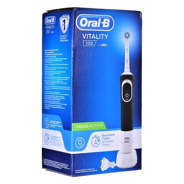 Periuță electrică, Oral-B, Vitality Cross Action, negru/alb