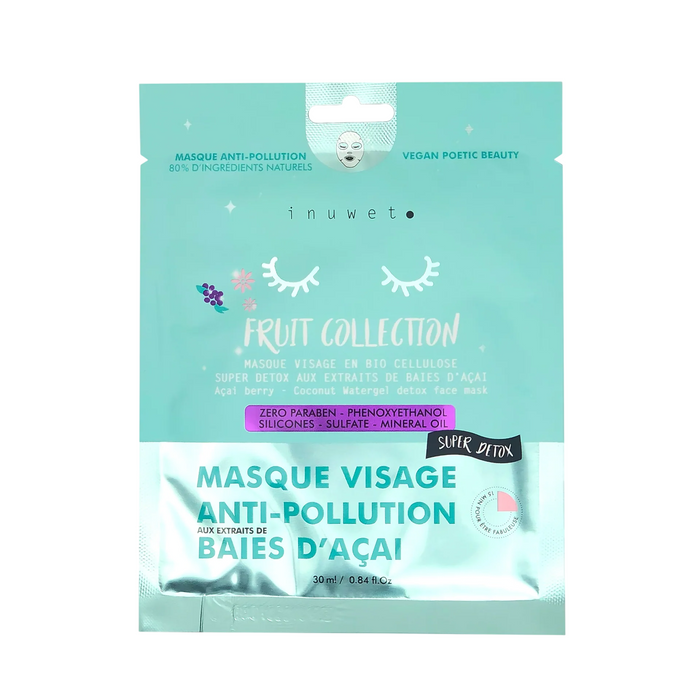 Mască facială Inuwet Fruit Collection, purifiantă și detoxifiantă, 30 ml
