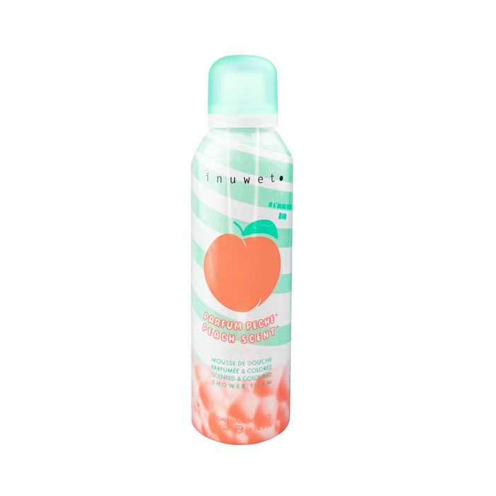 Spumă de duș Inuwet Peach, hidratantă și emolientă, cu ingrediente vegane și naturale, 200 ml