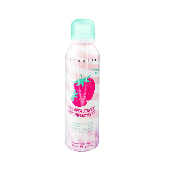 Spumă de duș Inuwet Strawberry, cu parfum de căpșuni, vegană, 200 ml