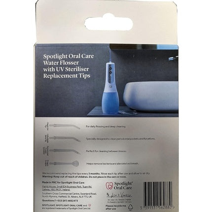 Set de vârfuri pentru irigator oral Spotlight Oral Care, 3 bucăți, culori albastru și alb
