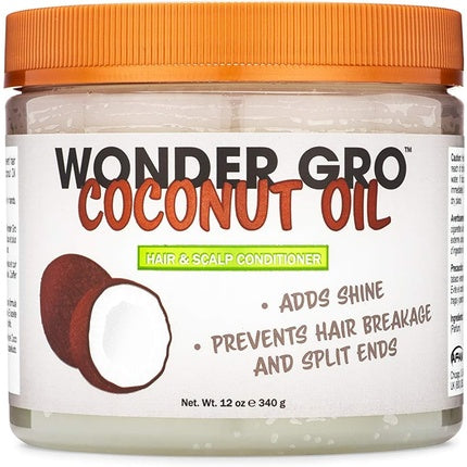 Wonder Gro Coconut Oil Hair Grease Styling Conditioner 12 fl oz - Adaugă strălucire și previne ruperea și vârfurile despicate