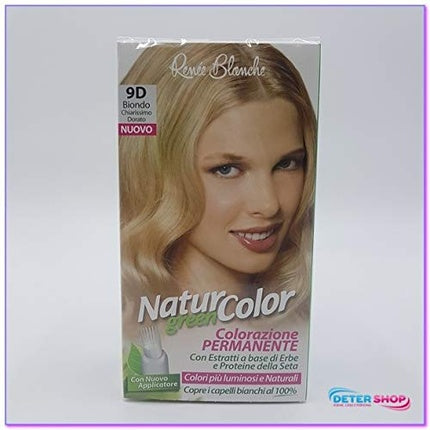 Renee' Blanche NaturColor Green9 D, Vopsea de Păr Permanentă, Blond Golden, 170g