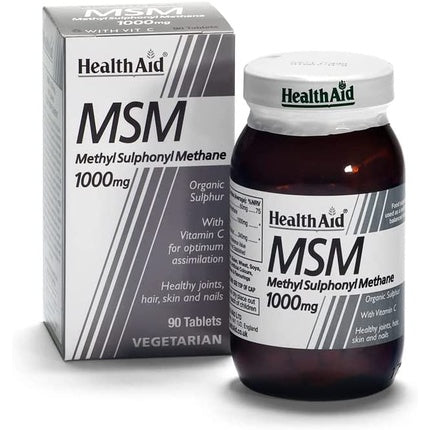 Tablete vegetale HealthAid MSM 1000mg 90 buc
