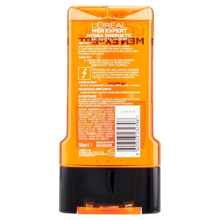 Gel de duș, L'Oréal, Men Expert, Hydra Energetic, 300 ml, portocaliu