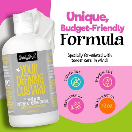 Cremă styling Curlychic Your Defining Custard alb 355 ml