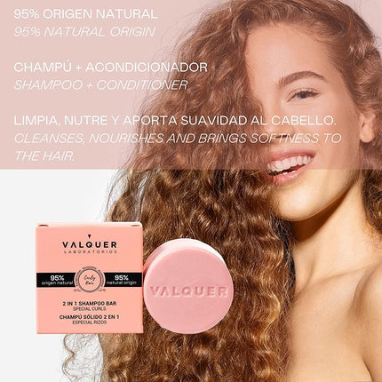 Șampon solid 2 în 1, Valquer Profesional, ingrediente naturale 95%, 70g