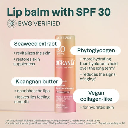 Balsam de buze cu ton Attitude Oceanly SPF 30