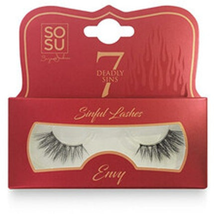 Piloți de genunchi falsi, Sosu Cosmetics, Envy Sinful Lashes, roșu, 7 Deadly Sins