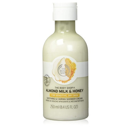 Cremă de duș Almond Milk & Honey, The Body Shop, ambalaj cu pompă