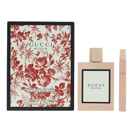 Set Parfum Gucci Bloom, 50 ml + 3 ml, cutie florală roșie